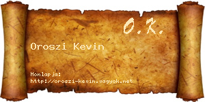 Oroszi Kevin névjegykártya